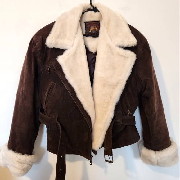 adventure bound By Wilsons Jackets & Blazers - Adventure Bound By Wilsons Brown Suede Moto Jacket